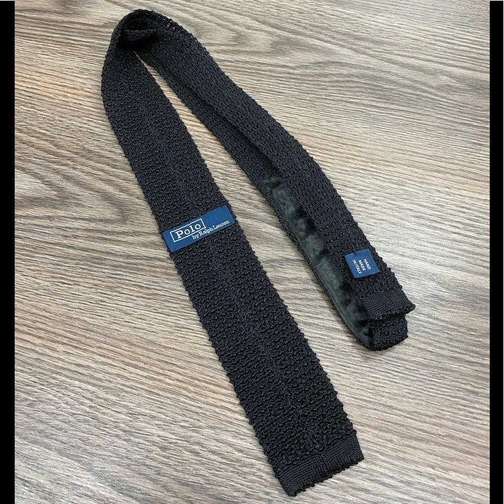 Polo by Ralph Lauren Black Knit Tie